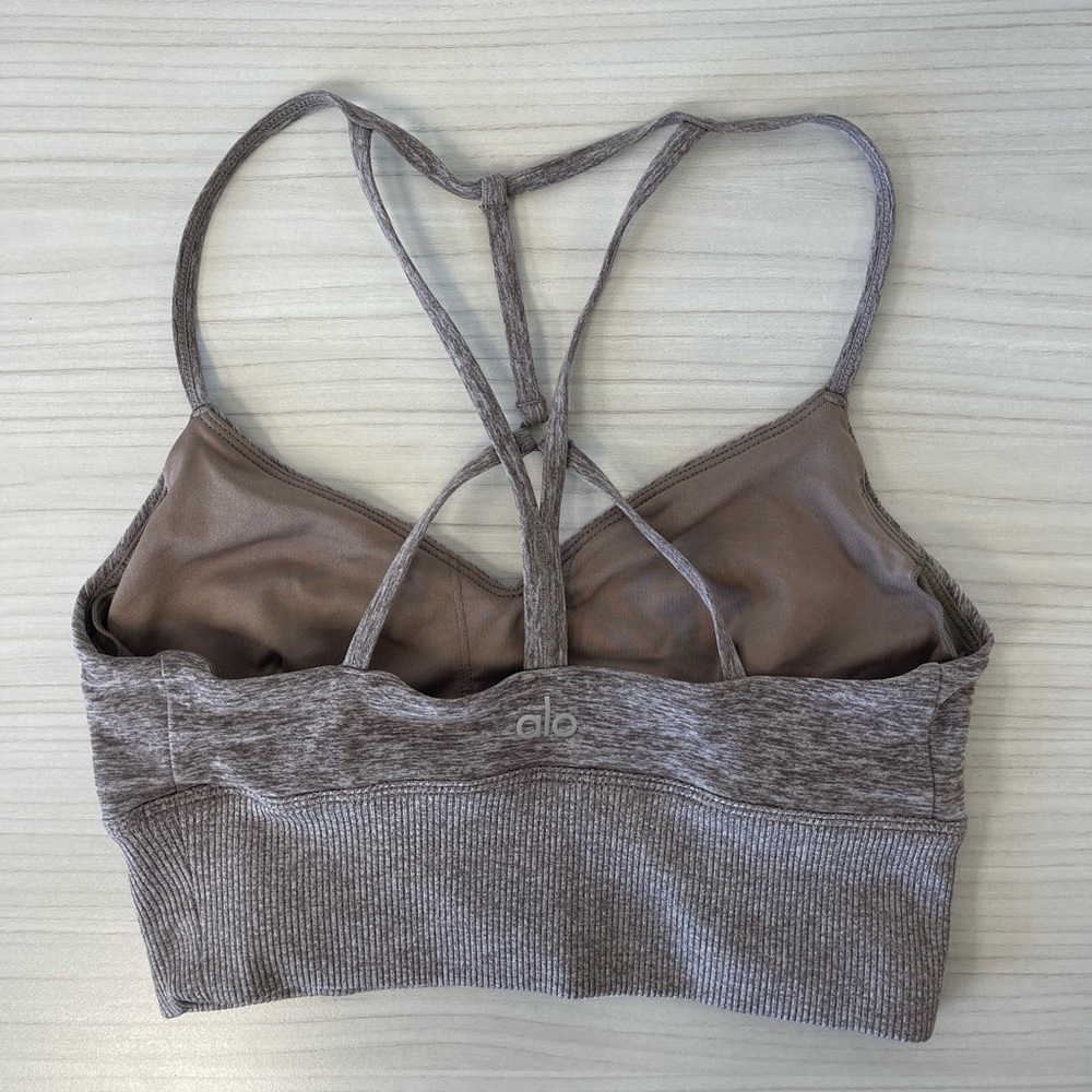 ALO HEATHER GRAY SPORTS BRA Sz S - Picture 2 of 4